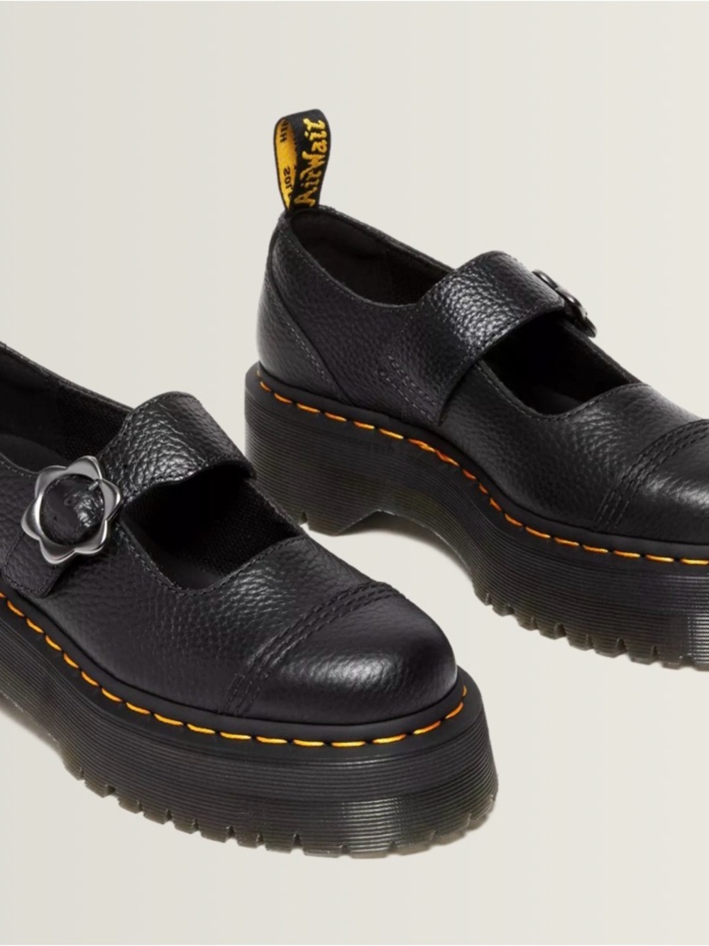 Dr. Martens Addina Flower Buckle Leather Platform Mary Jane Shoes Women’s Size 5